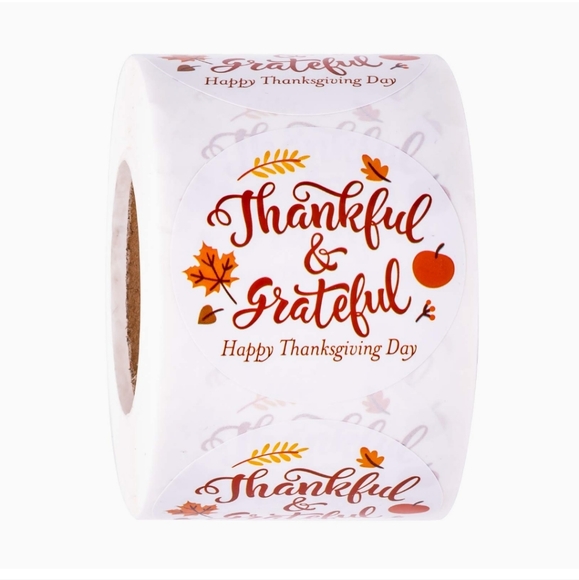50 CT🦃2x2 " Happy Thanksgiving Day Stickers - Grateful Design - Picture 6 of 8